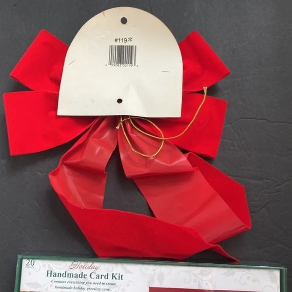 Garner Studios Holiday homemade Christmas card kit 20 count W/Wreath Bow New